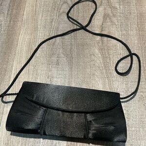 Chic Black Satin Clutch